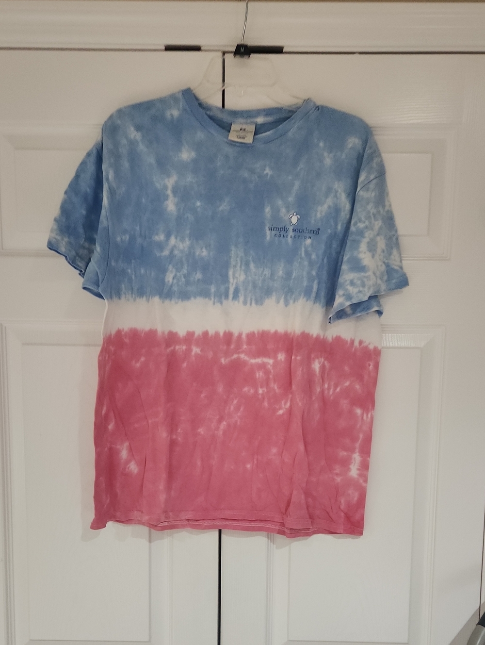 Simply Southern Blue White Pink Tie-Dye Short Sleeve Tee